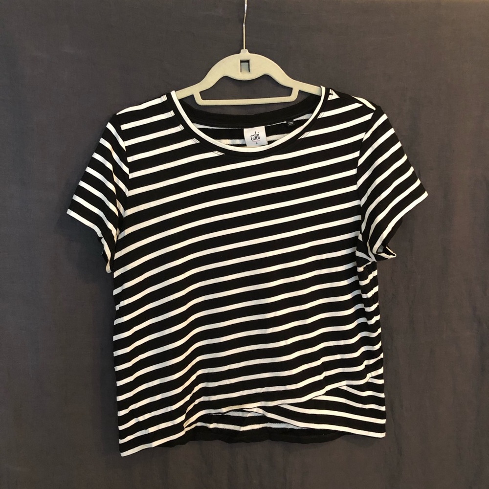 Cabi Cropped Striped Shirt